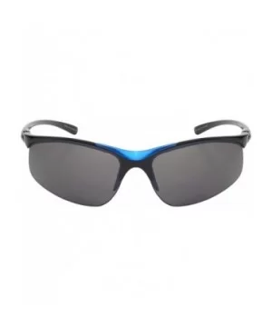 Sleek Semi Rimless Sports Sunglasses w/Flash Mirror Lens 570082MT-FM - Blue - C312GFH4O4V $6.39 Semi-rimless