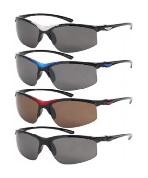 Sleek Semi Rimless Sports Sunglasses w/Flash Mirror Lens 570082MT-FM - Blue - C312GFH4O4V $6.39 Semi-rimless