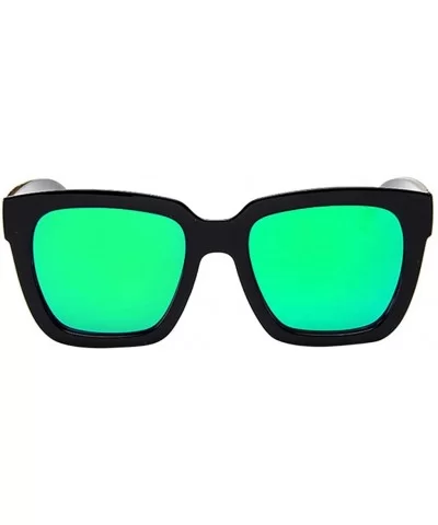 Polarized Classic Style Sunglasses with Mirror Lens Vintage Retro Goggle Sunglasses - Green - CI18NK6SGUU $4.19 Goggle