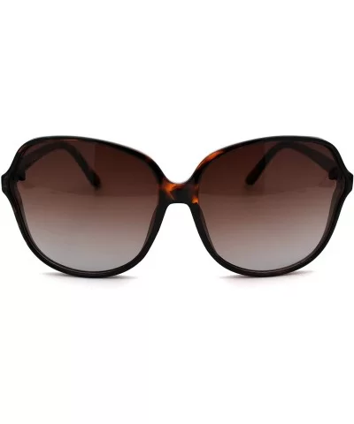 Womens 90s Side Visor Butterfly Plastic Sunglasses - Tortoise Brown - CS18UXQ5A68 $7.54 Oversized