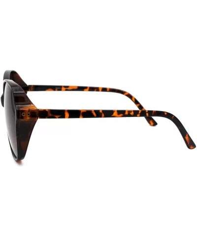 Womens 90s Side Visor Butterfly Plastic Sunglasses - Tortoise Brown - CS18UXQ5A68 $7.54 Oversized