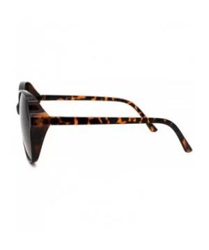 Womens 90s Side Visor Butterfly Plastic Sunglasses - Tortoise Brown - CS18UXQ5A68 $7.54 Oversized