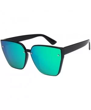 Unisex Sunglasses Fashion Bright Black Grey Drive Holiday Square Non-Polarized UV400 - Bright Black Green - C318RH6SOQ3 $5.67...