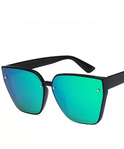 Unisex Sunglasses Fashion Bright Black Grey Drive Holiday Square Non-Polarized UV400 - Bright Black Green - C318RH6SOQ3 $5.67...