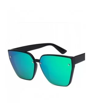 Unisex Sunglasses Fashion Bright Black Grey Drive Holiday Square Non-Polarized UV400 - Bright Black Green - C318RH6SOQ3 $5.67...