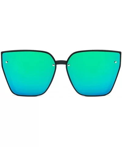 Unisex Sunglasses Fashion Bright Black Grey Drive Holiday Square Non-Polarized UV400 - Bright Black Green - C318RH6SOQ3 $5.67...