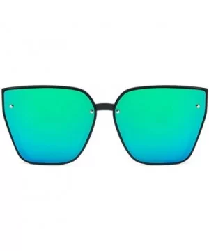 Unisex Sunglasses Fashion Bright Black Grey Drive Holiday Square Non-Polarized UV400 - Bright Black Green - C318RH6SOQ3 $5.67...