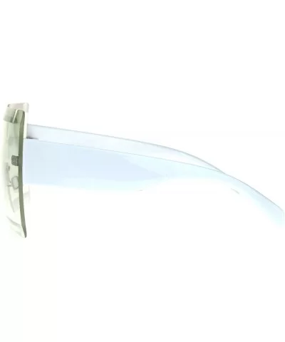 Flat Panel Shield Rectangle Robotic 80s Futurist Disco Funk Glasses - White - CI1872D2Z5A $8.09 Shield