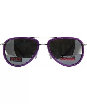 2 Pairs Swag Aviator B Fashion Sunglasses White Purple Frame Flash Mirror Lens - CO18Z6R23SI $27.01 Aviator