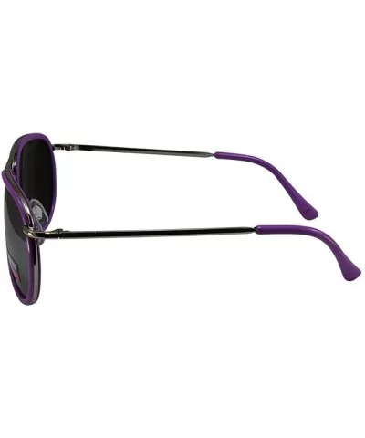 2 Pairs Swag Aviator B Fashion Sunglasses White Purple Frame Flash Mirror Lens - CO18Z6R23SI $27.01 Aviator