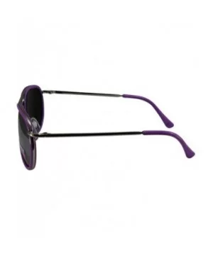 2 Pairs Swag Aviator B Fashion Sunglasses White Purple Frame Flash Mirror Lens - CO18Z6R23SI $27.01 Aviator