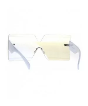 Flat Panel Shield Rectangle Robotic 80s Futurist Disco Funk Glasses - White - CI1872D2Z5A $8.09 Shield