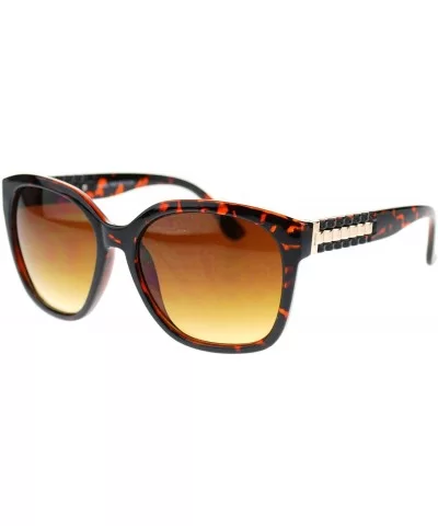 Womens Boyfriend Fit Large Plastic Butterfly Designer Sunglasses - Tortoise - CX11OMSDB7R $5.70 Butterfly