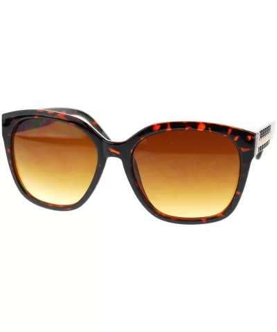 Womens Boyfriend Fit Large Plastic Butterfly Designer Sunglasses - Tortoise - CX11OMSDB7R $5.70 Butterfly