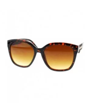 Womens Boyfriend Fit Large Plastic Butterfly Designer Sunglasses - Tortoise - CX11OMSDB7R $5.70 Butterfly