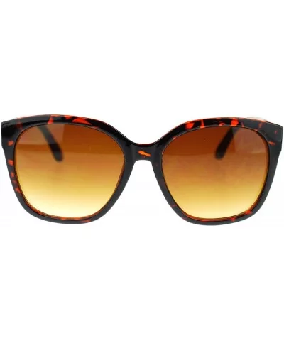 Womens Boyfriend Fit Large Plastic Butterfly Designer Sunglasses - Tortoise - CX11OMSDB7R $5.70 Butterfly