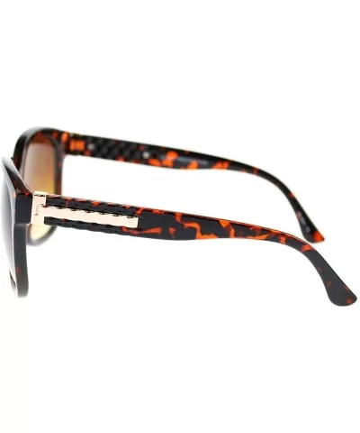 Womens Boyfriend Fit Large Plastic Butterfly Designer Sunglasses - Tortoise - CX11OMSDB7R $5.70 Butterfly