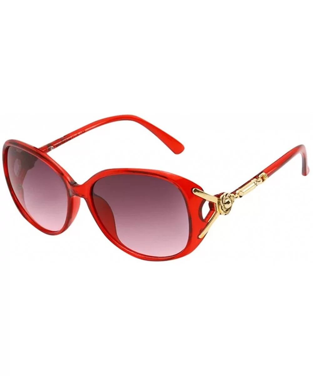 Polarized Women's Oversized Square Cat Eye Modern Sunglasses (Wine) - C8196M858HU $5.57 Oversized