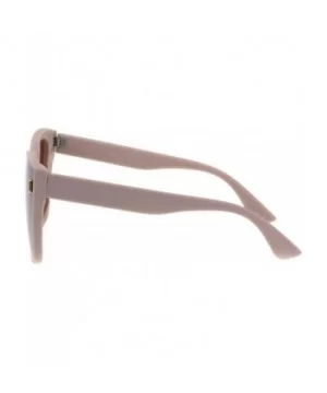 Womens Squared Angular Rectangular Butterfly Cat Eye Plastic Sunglasses - Beige Brown Mirror - CV18GM3E5AH $6.90 Cat Eye