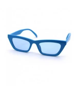 Womens Mod Simple Pop Color Squared Cat Eye Sunglasses - Blue - C718WQD4Y5K $7.66 Cat Eye