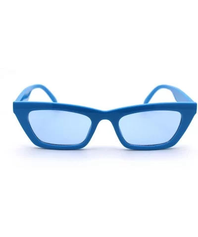 Womens Mod Simple Pop Color Squared Cat Eye Sunglasses - Blue - C718WQD4Y5K $7.66 Cat Eye