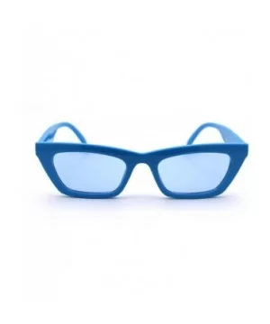 Womens Mod Simple Pop Color Squared Cat Eye Sunglasses - Blue - C718WQD4Y5K $7.66 Cat Eye