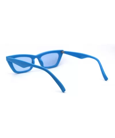 Womens Mod Simple Pop Color Squared Cat Eye Sunglasses - Blue - C718WQD4Y5K $7.66 Cat Eye