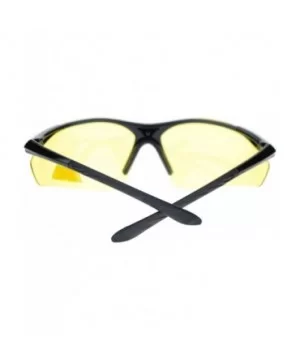 Mens Biker Polarized Yellow Lens Night Riding Half Rim Motorcycle Glasses - Black Silver - C611YAXLUJT $5.51 Sport