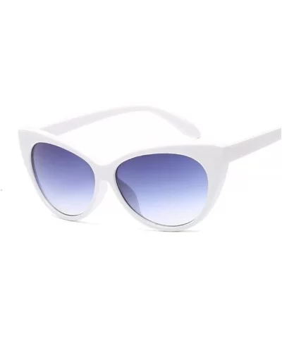 Small Classic Women Sunglasses Vintage Luxury Plastic Cat Eye Sun Glasses UV400 Fashion - White Gray - CD1984AHYUA $28.95 Cat...