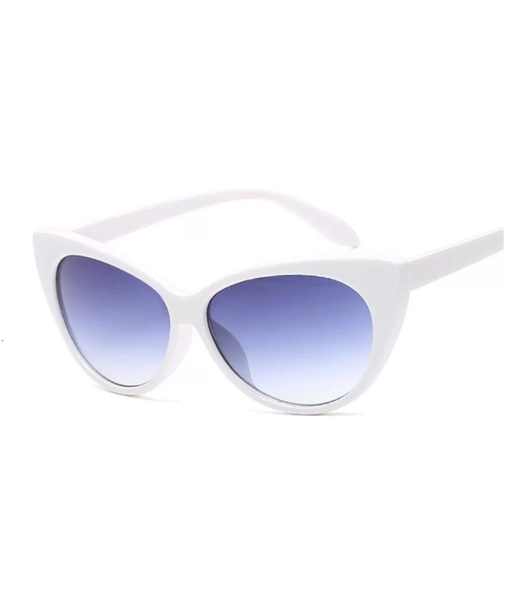 Small Classic Women Sunglasses Vintage Luxury Plastic Cat Eye Sun Glasses UV400 Fashion - White Gray - CD1984AHYUA $28.95 Cat...