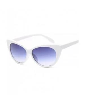 Small Classic Women Sunglasses Vintage Luxury Plastic Cat Eye Sun Glasses UV400 Fashion - White Gray - CD1984AHYUA $28.95 Cat...