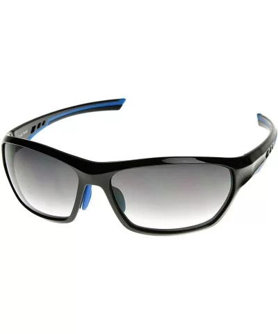 Modern Two-Tone Color TR90 Ventilated Frame Sport Sunglasses (Black-Blue) - CY11EV5B047 $10.47 Sport