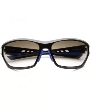 Modern Two-Tone Color TR90 Ventilated Frame Sport Sunglasses (Black-Blue) - CY11EV5B047 $10.47 Sport