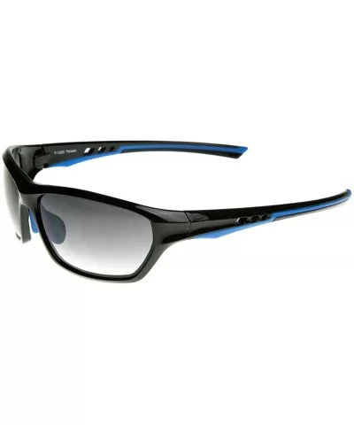 Modern Two-Tone Color TR90 Ventilated Frame Sport Sunglasses (Black-Blue) - CY11EV5B047 $10.47 Sport