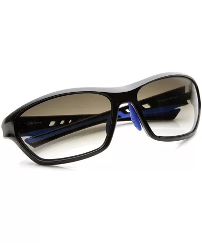 Modern Two-Tone Color TR90 Ventilated Frame Sport Sunglasses (Black-Blue) - CY11EV5B047 $10.47 Sport