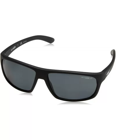 Men's An4225 Burnout Rectangular Sunglasses - Fuzzy Black/Polarized Grey - CQ12FYSVJ7R $50.36 Sport