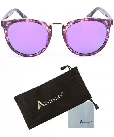 Round Sunglasses Large Frame Sunglasses Eyewear - Purple - CO12GZAE4GZ $7.95 Wayfarer