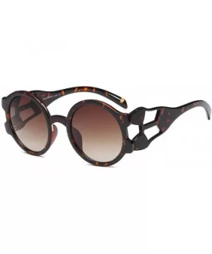 Ladies Sunglasses Round Hollow Thick Big Frame Fashion Sun Glasses Women Gift - Leopard - CT18L3RYKLS $7.67 Oversized