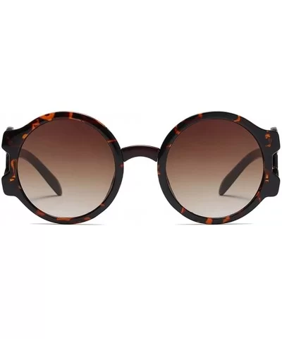 Ladies Sunglasses Round Hollow Thick Big Frame Fashion Sun Glasses Women Gift - Leopard - CT18L3RYKLS $7.67 Oversized