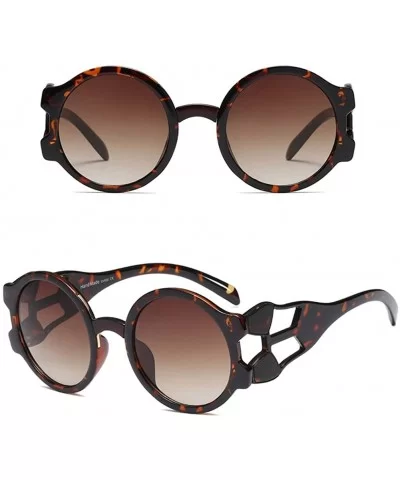 Ladies Sunglasses Round Hollow Thick Big Frame Fashion Sun Glasses Women Gift - Leopard - CT18L3RYKLS $7.67 Oversized