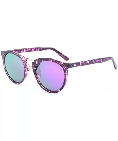 Round Sunglasses Large Frame Sunglasses Eyewear - Purple - CO12GZAE4GZ $7.95 Wayfarer