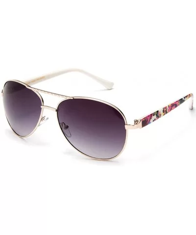 Large Metal Finish Tribal Pattern Design Aviator Spring Collection Fashion Sunglasses - CJ127OKB7LL $8.07 Oversized