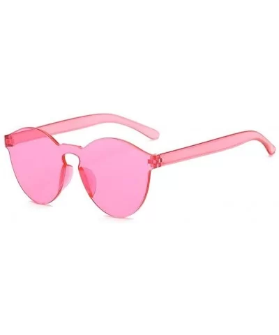 Summer Women Rimless Sunglasses Transparent Shades Sun Glasses Female Cool Candy Color UV400 Eyewear - Pink - CR18T9X5TA2 $8....