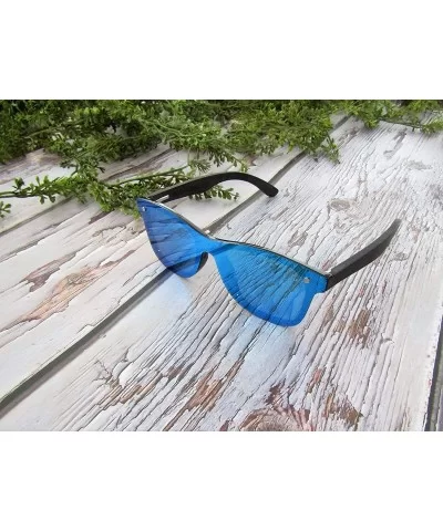 Wood Sunglasses for Men and Women - Flat One-Piece Wooden Polarized Sunglasses - CY18WRR35Z4 $19.91 Rectangular