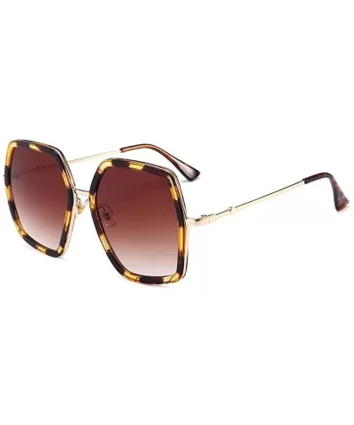 Fashion Sunglasses Changeful Personality Multicolor - C3 Hawksbill Turtle Frame Double Tea Leaf - C318TNR52S9 $6.42 Goggle