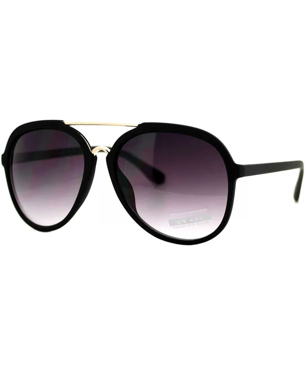 Vintage Retro Sunglasses Unisex Fashion Shades UV 400 - Matte Black - CM187NI9CEH $6.38 Aviator