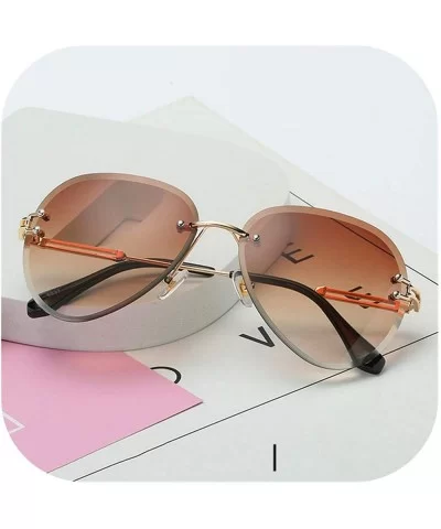 RimlSunglasses Women Sun Glasses Gradient Shades Cutting Lens FramelMetal Eyeglasses UV400 - Brown - C01984A9HQ0 $12.16 Goggle