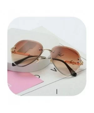 RimlSunglasses Women Sun Glasses Gradient Shades Cutting Lens FramelMetal Eyeglasses UV400 - Brown - C01984A9HQ0 $12.16 Goggle