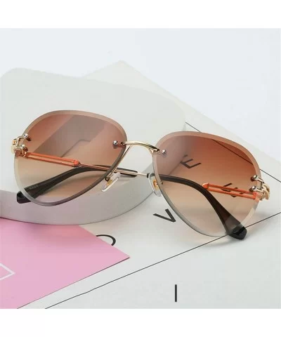 RimlSunglasses Women Sun Glasses Gradient Shades Cutting Lens FramelMetal Eyeglasses UV400 - Brown - C01984A9HQ0 $12.16 Goggle