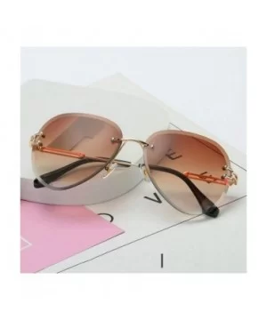 RimlSunglasses Women Sun Glasses Gradient Shades Cutting Lens FramelMetal Eyeglasses UV400 - Brown - C01984A9HQ0 $12.16 Goggle